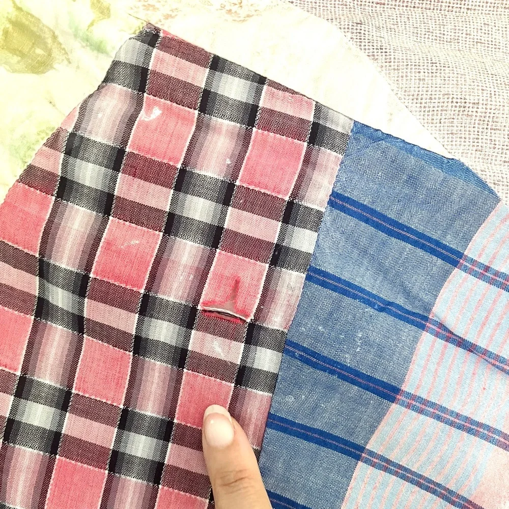 Vintage 40’s crazy quilt feedsack cotton small quilt blanket